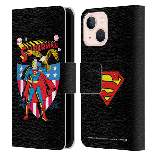 Superman DC Comics Famous Comic Book Covers Number 14 Leather Book Wallet Case Cover For Apple iPhone 13 Mini