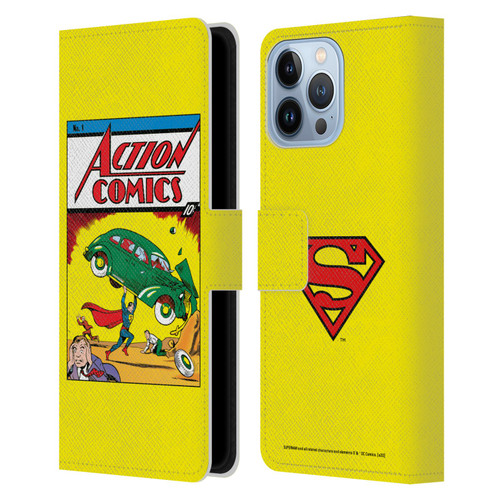 Superman DC Comics Famous Comic Book Covers Action Comics 1 Leather Book Wallet Case Cover For Apple iPhone 13 Pro Max