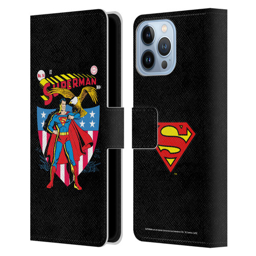 Superman DC Comics Famous Comic Book Covers Number 14 Leather Book Wallet Case Cover For Apple iPhone 13 Pro Max