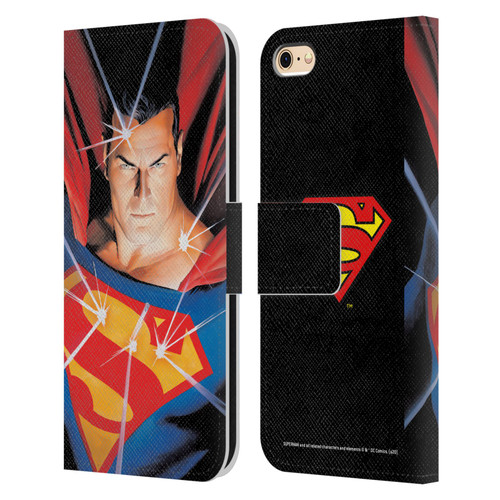 Superman DC Comics Famous Comic Book Covers Alex Ross Mythology Leather Book Wallet Case Cover For Apple iPhone 6 / iPhone 6s