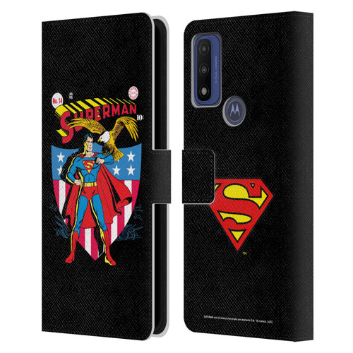 Superman DC Comics Famous Comic Book Covers Number 14 Leather Book Wallet Case Cover For Motorola G Pure