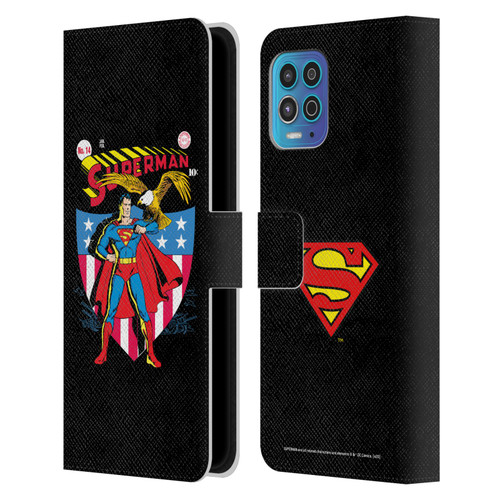 Superman DC Comics Famous Comic Book Covers Number 14 Leather Book Wallet Case Cover For Motorola Moto G100