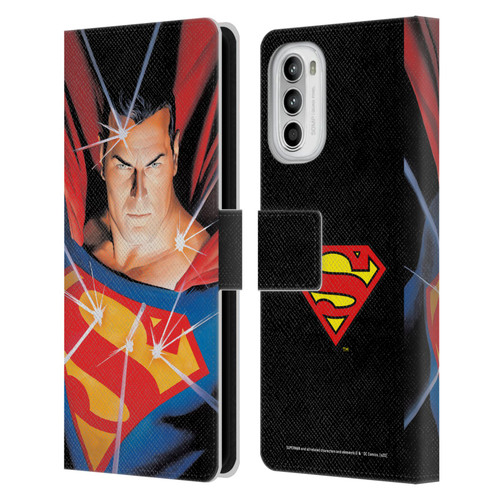 Superman DC Comics Famous Comic Book Covers Alex Ross Mythology Leather Book Wallet Case Cover For Motorola Moto G52