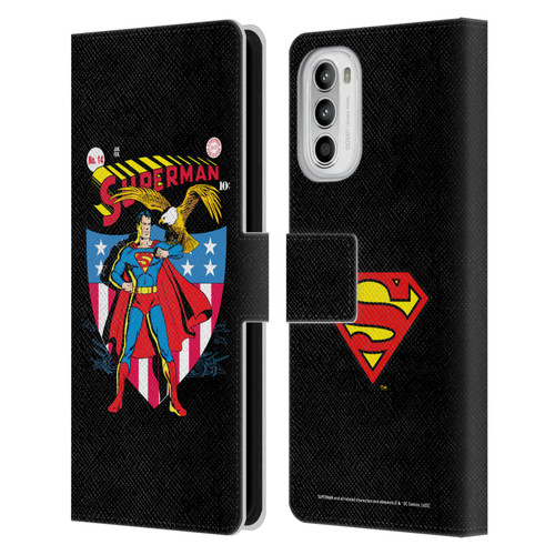 Superman DC Comics Famous Comic Book Covers Number 14 Leather Book Wallet Case Cover For Motorola Moto G52