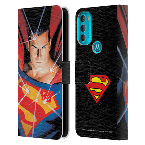 Superman DC Comics Famous Comic Book Covers Alex Ross Mythology Leather Book Wallet Case Cover For Motorola Moto G71 5G