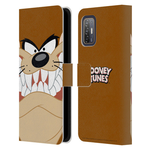 Looney Tunes Full Face Tasmanian Devil Leather Book Wallet Case Cover For HTC Desire 21 Pro 5G