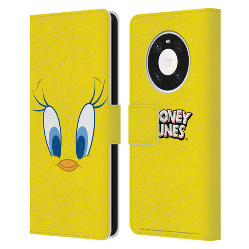 Looney Tunes Full Face Tweety Leather Book Wallet Case Cover For Huawei Mate 40 Pro 5G