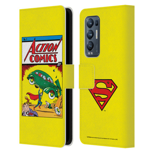 Superman DC Comics Famous Comic Book Covers Action Comics 1 Leather Book Wallet Case Cover For OPPO Find X3 Neo / Reno5 Pro+ 5G