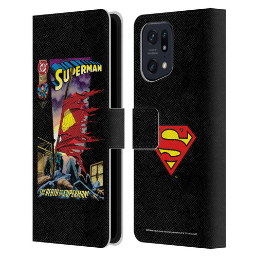 Superman DC Comics Famous Comic Book Covers Death Leather Book Wallet Case Cover For OPPO Find X5