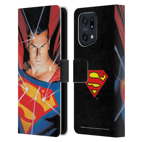 Superman DC Comics Famous Comic Book Covers Alex Ross Mythology Leather Book Wallet Case Cover For OPPO Find X5 Pro