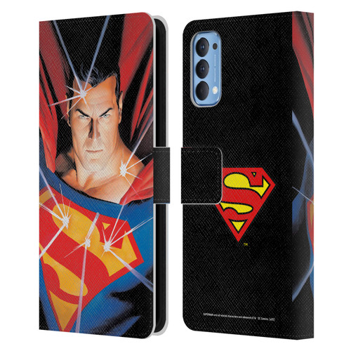 Superman DC Comics Famous Comic Book Covers Alex Ross Mythology Leather Book Wallet Case Cover For OPPO Reno 4 5G