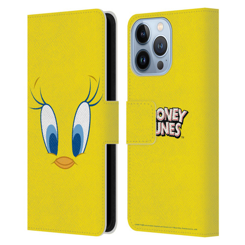 Looney Tunes Full Face Tweety Leather Book Wallet Case Cover For Apple iPhone 13 Pro