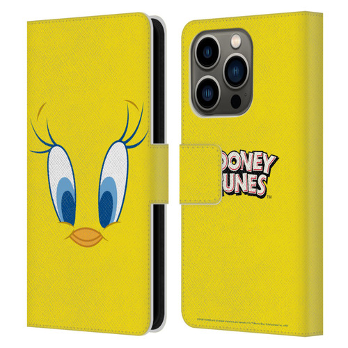 Looney Tunes Full Face Tweety Leather Book Wallet Case Cover For Apple iPhone 14 Pro