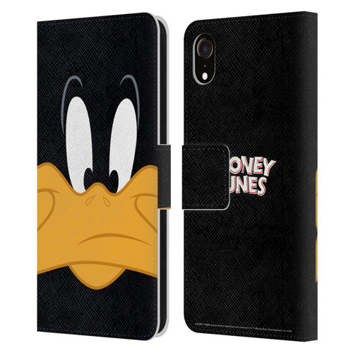 Looney Tunes Full Face Daffy Duck Leather Book Wallet Case Cover For Apple iPhone XR