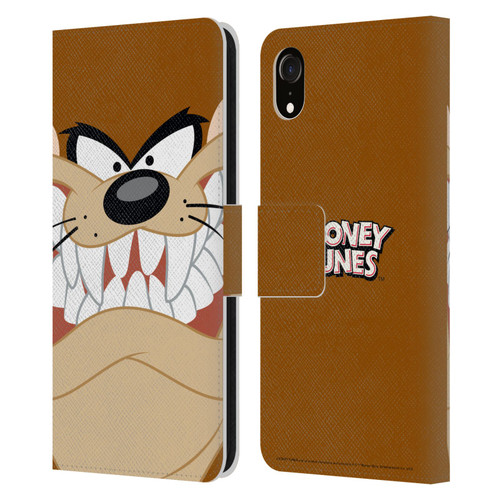 Looney Tunes Full Face Tasmanian Devil Leather Book Wallet Case Cover For Apple iPhone XR