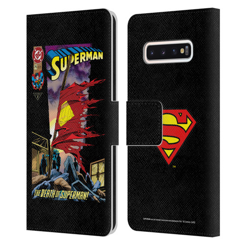 Superman DC Comics Famous Comic Book Covers Death Leather Book Wallet Case Cover For Samsung Galaxy S10