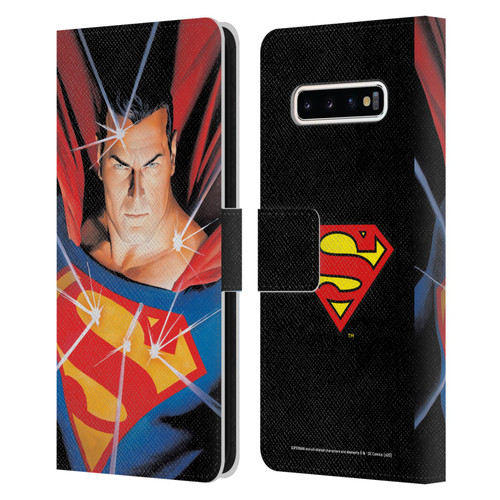 Superman DC Comics Famous Comic Book Covers Alex Ross Mythology Leather Book Wallet Case Cover For Samsung Galaxy S10+ / S10 Plus