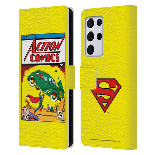 Superman DC Comics Famous Comic Book Covers Action Comics 1 Leather Book Wallet Case Cover For Samsung Galaxy S21 Ultra 5G