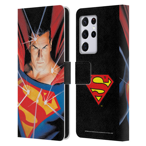 Superman DC Comics Famous Comic Book Covers Alex Ross Mythology Leather Book Wallet Case Cover For Samsung Galaxy S21 Ultra 5G