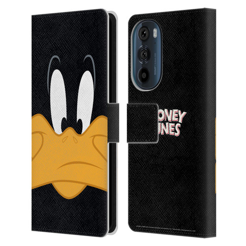 Looney Tunes Full Face Daffy Duck Leather Book Wallet Case Cover For Motorola Edge 30
