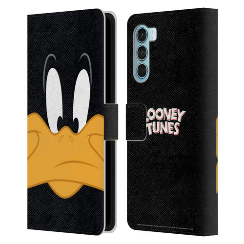Looney Tunes Full Face Daffy Duck Leather Book Wallet Case Cover For Motorola Edge S30 / Moto G200 5G