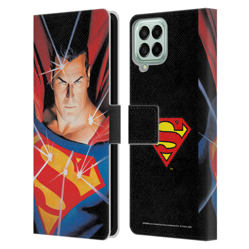 Superman DC Comics Famous Comic Book Covers Alex Ross Mythology Leather Book Wallet Case Cover For Samsung Galaxy M53 (2022)
