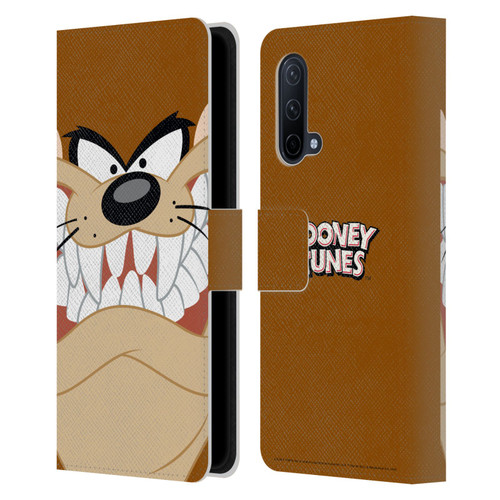 Looney Tunes Full Face Tasmanian Devil Leather Book Wallet Case Cover For OnePlus Nord CE 5G