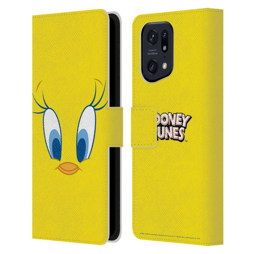 Looney Tunes Full Face Tweety Leather Book Wallet Case Cover For OPPO Find X5 Pro