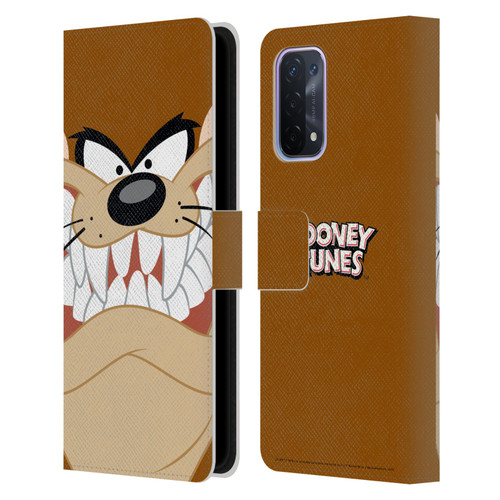 Looney Tunes Full Face Tasmanian Devil Leather Book Wallet Case Cover For OPPO A54 5G