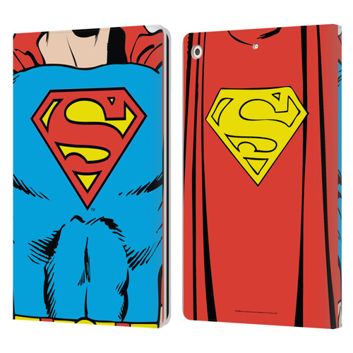 Superman DC Comics Logos Classic Costume Leather Book Wallet Case Cover For Apple iPad 10.2 2019/2020/2021