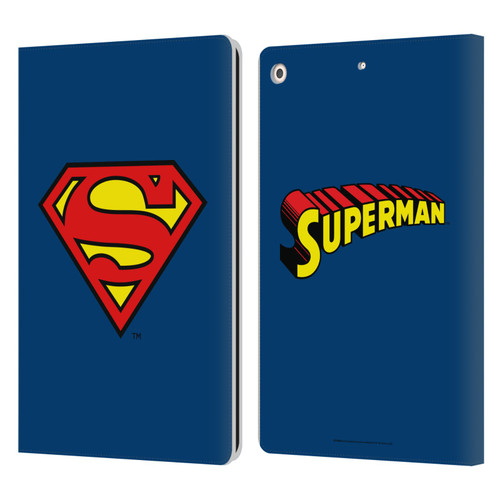 Superman DC Comics Logos Classic Leather Book Wallet Case Cover For Apple iPad 10.2 2019/2020/2021