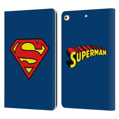 Superman DC Comics Logos Classic Leather Book Wallet Case Cover For Apple iPad 9.7 2017 / iPad 9.7 2018