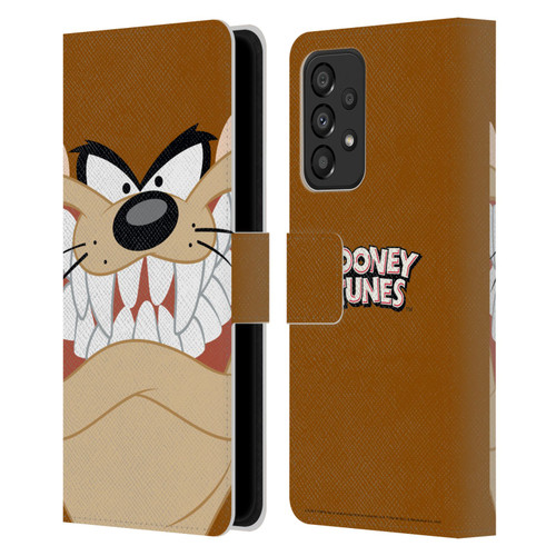 Looney Tunes Full Face Tasmanian Devil Leather Book Wallet Case Cover For Samsung Galaxy A33 5G (2022)