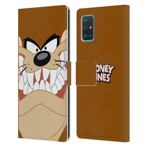 Looney Tunes Full Face Tasmanian Devil Leather Book Wallet Case Cover For Samsung Galaxy A51 (2019)