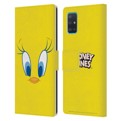 Looney Tunes Full Face Tweety Leather Book Wallet Case Cover For Samsung Galaxy A51 (2019)