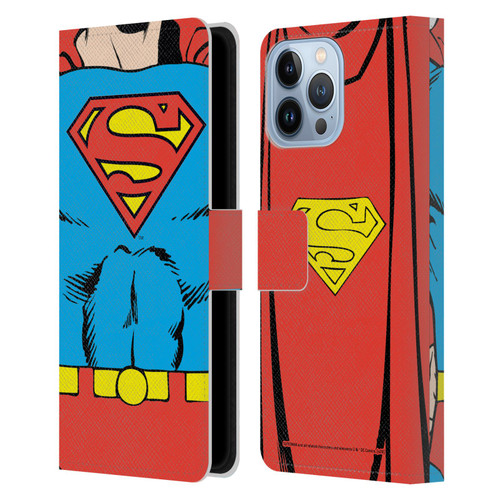 Superman DC Comics Logos Classic Costume Leather Book Wallet Case Cover For Apple iPhone 13 Pro Max