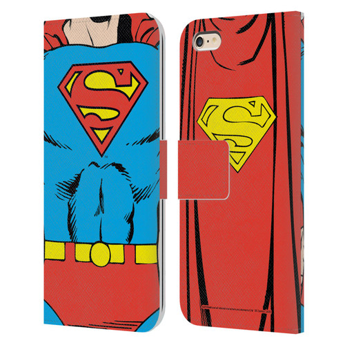 Superman DC Comics Logos Classic Costume Leather Book Wallet Case Cover For Apple iPhone 6 Plus / iPhone 6s Plus