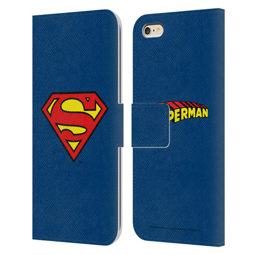 Superman DC Comics Logos Classic Leather Book Wallet Case Cover For Apple iPhone 6 Plus / iPhone 6s Plus