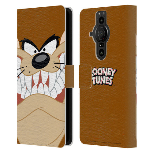 Looney Tunes Full Face Tasmanian Devil Leather Book Wallet Case Cover For Sony Xperia Pro-I