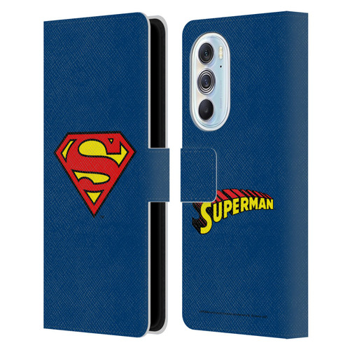 Superman DC Comics Logos Classic Leather Book Wallet Case Cover For Motorola Edge X30