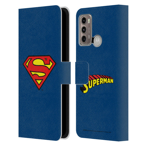 Superman DC Comics Logos Classic Leather Book Wallet Case Cover For Motorola Moto G60 / Moto G40 Fusion
