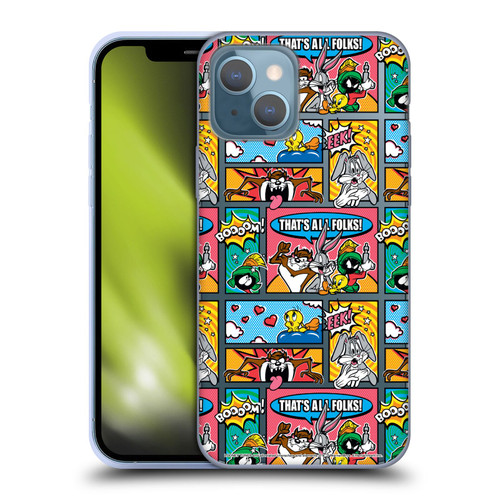 Looney Tunes Patterns Comics Soft Gel Case for Apple iPhone 13