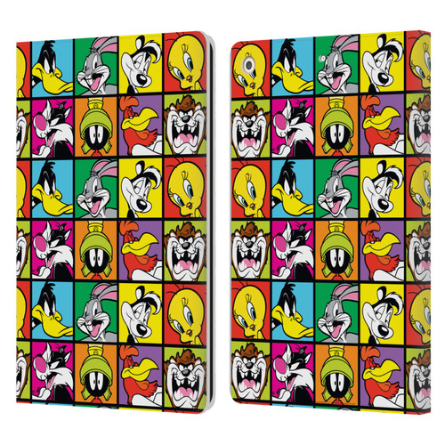 Looney Tunes Patterns Tiles Leather Book Wallet Case Cover For Apple iPad 10.2 2019/2020/2021