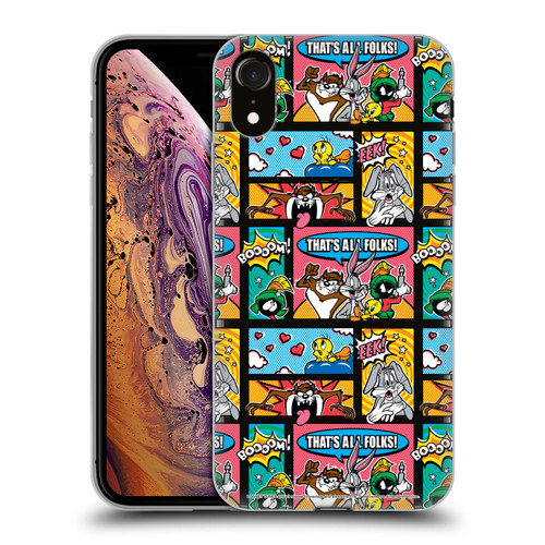 Looney Tunes Patterns Comics Soft Gel Case for Apple iPhone XR