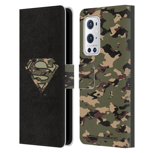 Superman DC Comics Logos Camouflage Leather Book Wallet Case Cover For OnePlus 9 Pro