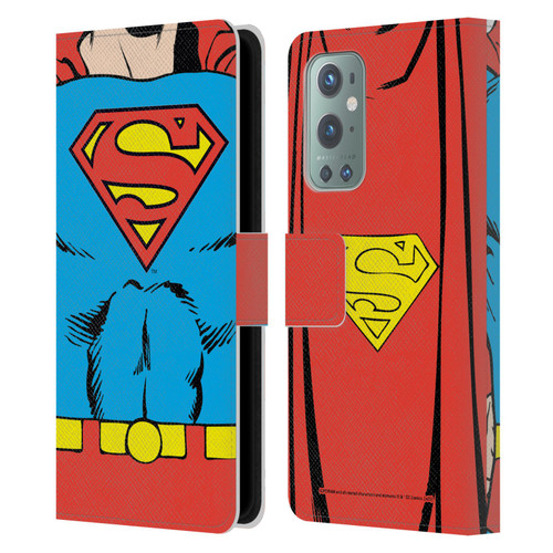Superman DC Comics Logos Classic Costume Leather Book Wallet Case Cover For OnePlus 9