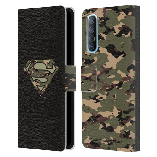 Superman DC Comics Logos Camouflage Leather Book Wallet Case Cover For OPPO Find X2 Neo 5G
