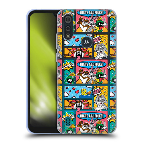 Looney Tunes Patterns Comics Soft Gel Case for Motorola Moto E6s (2020)