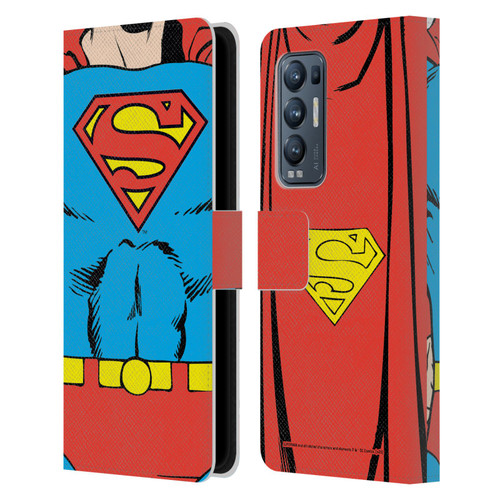 Superman DC Comics Logos Classic Costume Leather Book Wallet Case Cover For OPPO Find X3 Neo / Reno5 Pro+ 5G