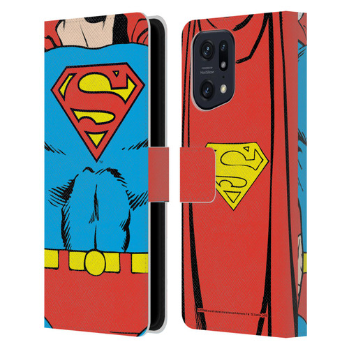 Superman DC Comics Logos Classic Costume Leather Book Wallet Case Cover For OPPO Find X5